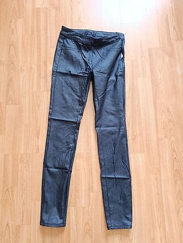 Ženske uske pantalone/helanke u tamno sivoj (antracit) boji, sa — 1