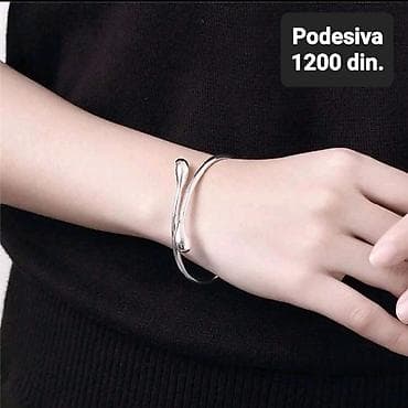 naocari bez dioptrije: Podesiva narukvica minimalističkog dizajna u srebrnoj boji. Otvoreni — 1