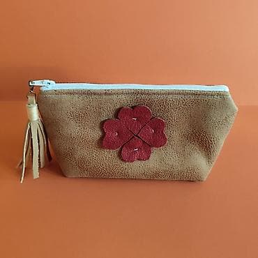 piero guidi neseser: Ručna torbica/neseser od eko kože u toplim zemljanim tonovima. Prednja — 2