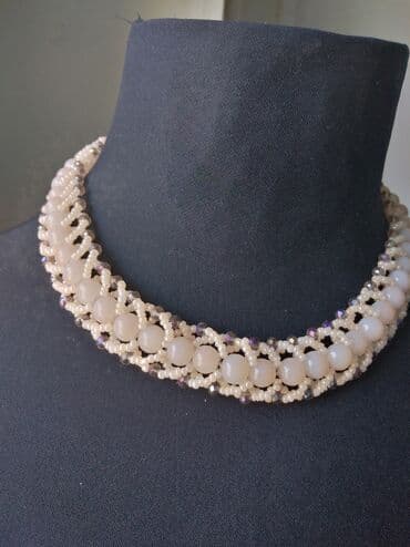 h: Pearl necklace, Handmade, Material: Pearl, Beads — 1