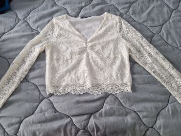 dzemper sa srcima: M (EU 38), Floral, color - ivory — 1