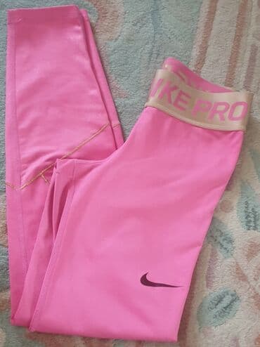 nike farmerke: NIKE pro dri fit original helanke roze boje sa zlatnom debelom gumom — 1