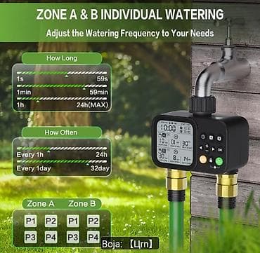 jastuk srce: PAMETNI TIMER ZA NAVODNJAVANJE SA 2 ZONE – NOVO ✅ 2 nezavisne zone (A — 3