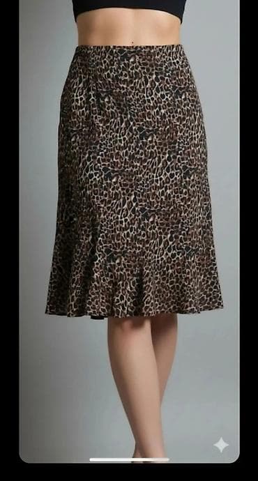 Muška obuća: Ženska suknja sa leopard printom - Kroj: midi dužina, blago — 1