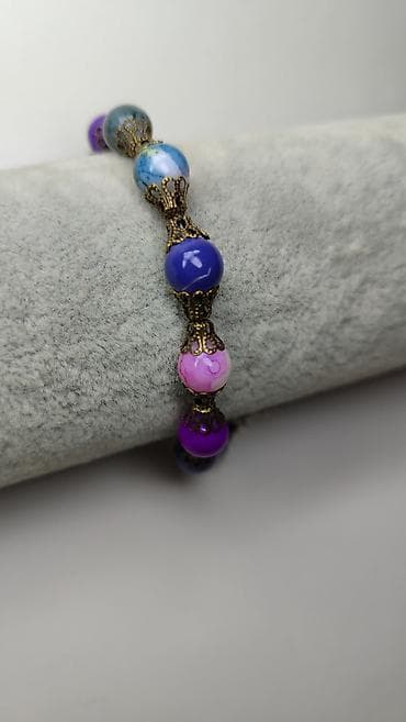 baletanke za folklor: Narukvica sa perlama u više boja - Rukotvorina sa okruglim perlama u — 5