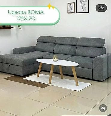 badjo namestaj: Ugaona garnitura ROMA – 275 x 170 cm - Moderan L‑profil sa prostranom — 1
