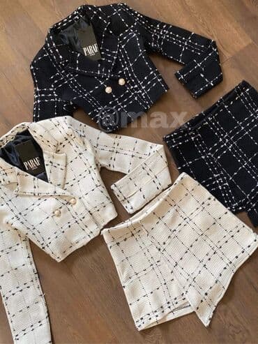 tweed komplet: Novo Komplet Tweed (Sako+Šorc) •Velicine:S M L •Boje:Bela i Crna — 1