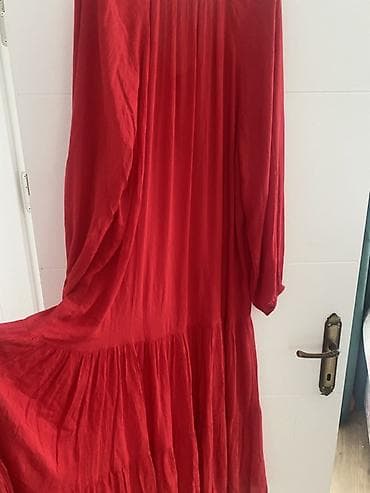 pull i bear: Duga crvena haljina – Flash Woman, veličina XL - Model: boho/oversize — 7