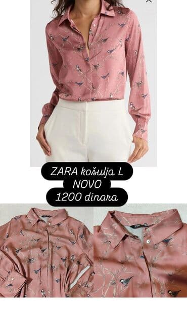 Zara, L, Saten, Sa ilustracijom, bоја - Roze na lalafo.rs Zara, L, Saten, Sa ilustracijom, bоја - Roze