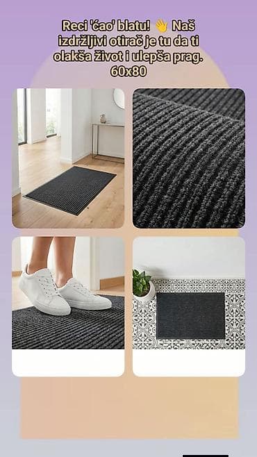 beko grejna tela: Otirač za ulaz 60x80 - Izdržljiv, rebrast dizajn koji efikasno skida — 1