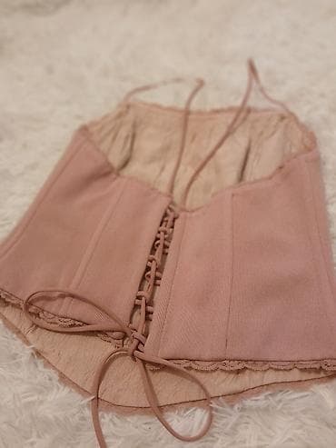 letnja obuca zenska: Dvodelni komplet u boji pudera/roze: - Gornji deo: korzet-top sa — 3