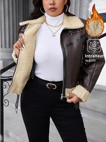 bodi s: Ženska pilotska jakna sa veštačkim krznom - Materijal: spolja — 5