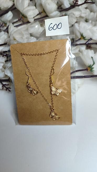 gace za decake: Set nakita – ogrlica i minđuše sa privescima leptira - Materijal — 2