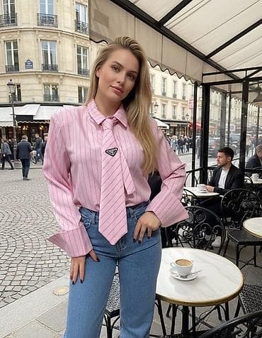 pull and bear torbe: 🔥Ženska košulja sa kravatom – elegantan model
✅2500 — 4
