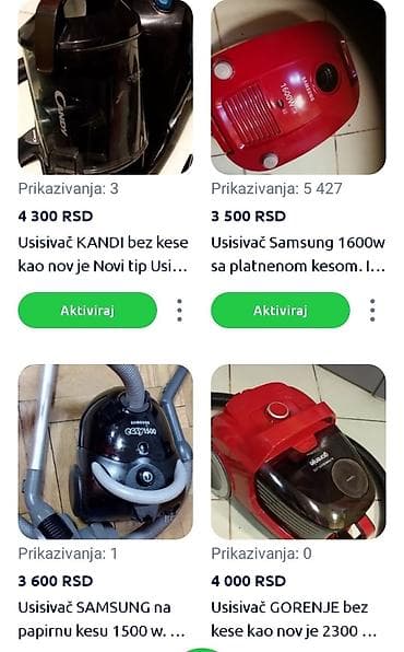 Usisivač GORENJE na papirnu kesu. vuče dobro Odličan. Higijenski