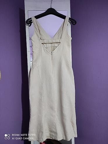 gleznjace sa stiklom: Lanena haljinica velicina S Duzina 110 Poluobim od pazuha do pazuha 39 — 2