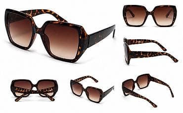 Accessories: Ženske sunčane naočare – oversize kvadratni okvir, šara “tortoise” - — 1