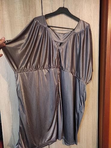 luna tunike: Satenasta bluza sa otvorenim ramenima – siva/metaliksiva - Materijal — 2