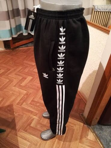 Trenerke: Donji deo trenerke, 2XL (EU 56), Adidas, bоја - Crna, Pamuk — 1