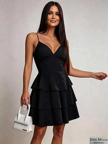 minic odeca: ✅Elegantna ženska haljina na tanke bretele – Emi Moda, Made in Italy — 5