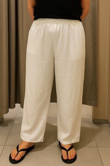 bele zenske pantalone: 2XL, Normalan struk, Drugi kroj pantalona — 1
