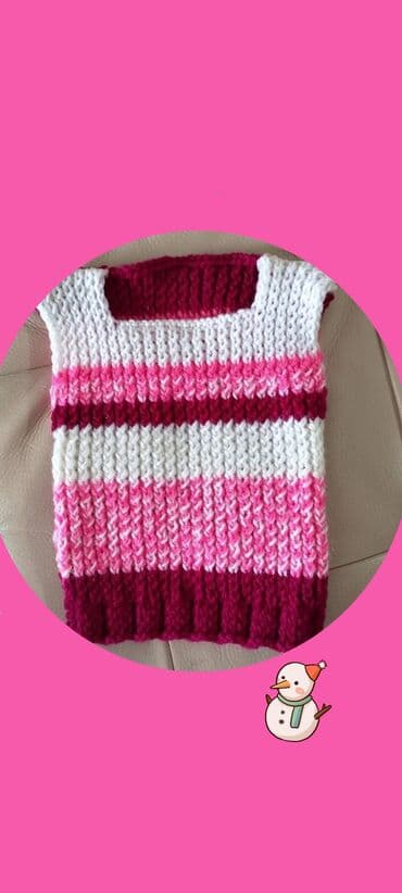 reserved devojcice: Prsluk novi dečiji ručno pleteni vel 2, obim ispod pazuha 44 cm — 9