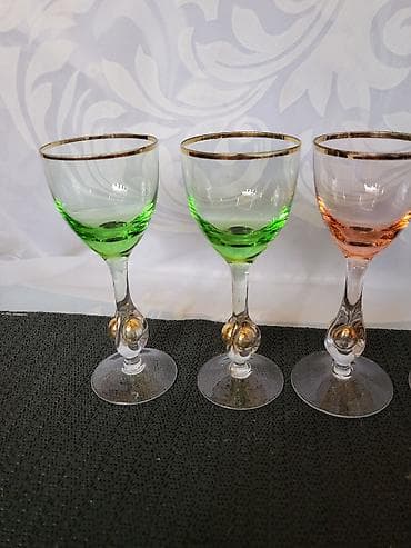 cehoslovacka: Casice Bohemija,kristal,rucni rad 1950g +,za zestoko pice. Casice za — 6