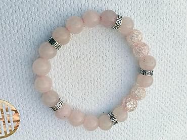 Broševi: Narukvica Rozenkvarc - Materijal: Rozenkvarc (poludragi kamen) sa — 1