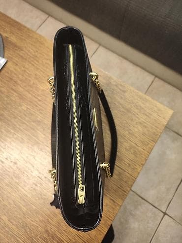 Jewellery: MONA ženska torba – crna, kroko šara - Model: elegantna tote/šopper — 3