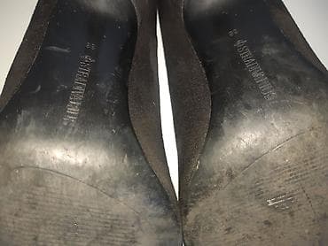 baletanke na platformu: Stradivarius ženske salonke od velura, crne boje. - Broj: 38 - — 6