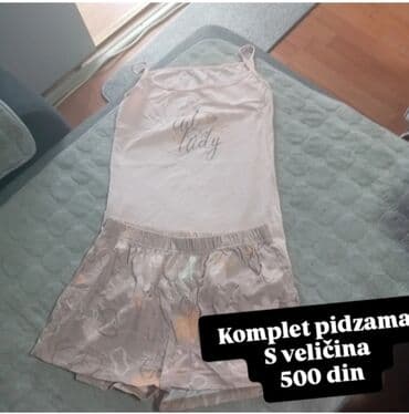 rajfovi za devojacko vece: Ženski komplet pidžama – majica na tanke bretele i šorts. Gornji deo — 1