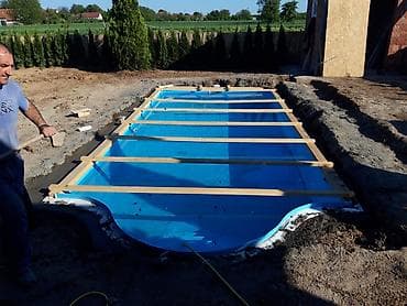 Auto services: Izrada BAZENA: – Široki mašinski iskop – Ravnanje poda i stranica – — 6