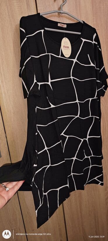 svecane pantalone i tunike: 6XL (EU 52), bоја - Crna, Oversize, Kratkih rukava — 4