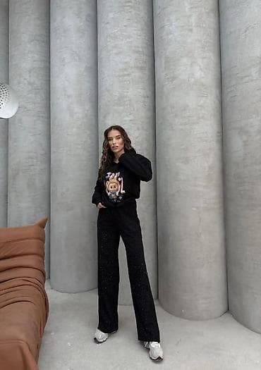 Lične stvari: Dva‑dela trenerka za žene sa kapuljačom i širokim pantalonama - — 3