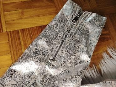 zen obuća vranje: Srebrna ženska biker jakna sa metalik efektom - Krojen model u stilu — 4