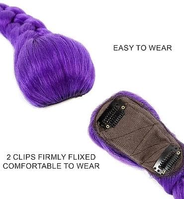 Perike i klipse: Ljubičasta pletenica u obliku konjskog repa koja se pričvršćuje — 7