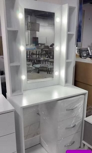 ormani: Fa, Kozmetički sto sa ogledalom i LED rasvetom – 150 x 80 cm - — 2