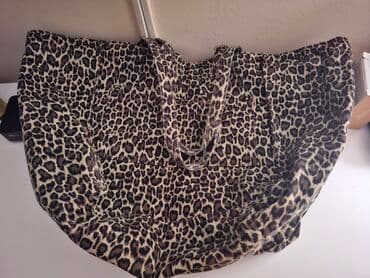 velika lepeza: Velika tote torba sa leopard printom - Materijal: meka, rebrasta — 1