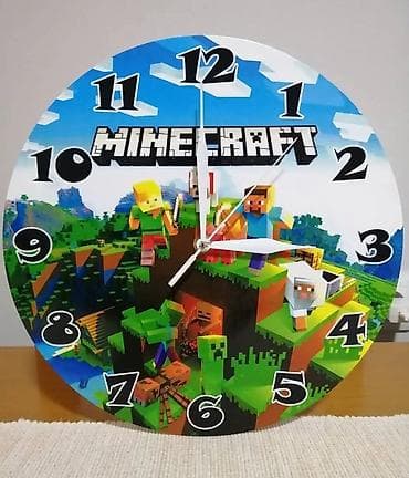 Dečiji zidni satovi 28.5cm - Stitch i Minecraft (NOVO) - Prečnik