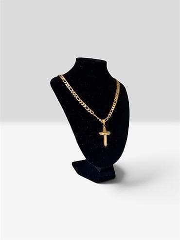 thomas sabo: Zlatna muška ogrlica sa priveskom krsta - Materijal: hirurški čelik — 2