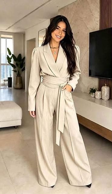 Elegantan ženski kombinezon sa pojasom Istaknite eleganciju i stil u