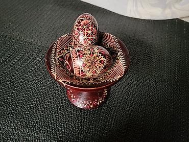 roze boja za jaja: Drveni vintaz,nov,rucni rad stalak dekorativni za jaje cuvarkucu — 2