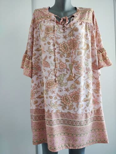 Women's Clothing: 5XL, Spandex, Floral, color - Orange — 1