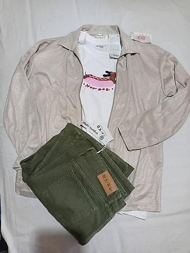 krem kosulja: NA-KD ženske pantalone od organskog pamuka - Brend: NA-KD - — 3