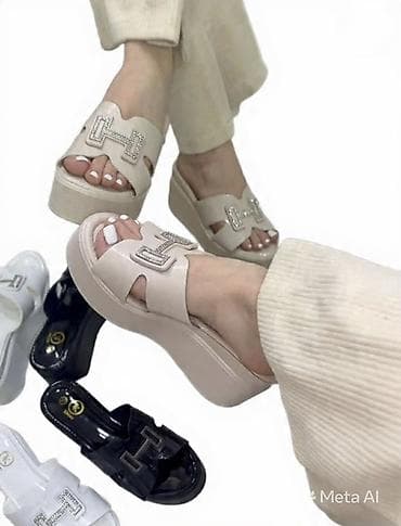 Ženske platforme klompe/sandale sa otvorenim prstima i visokim đonom