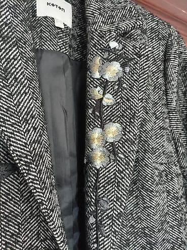 converse jakne: SUPER POVOLJNO! Nov elegantan kaput KOTON vel 36 (S), od štofa crno — 3