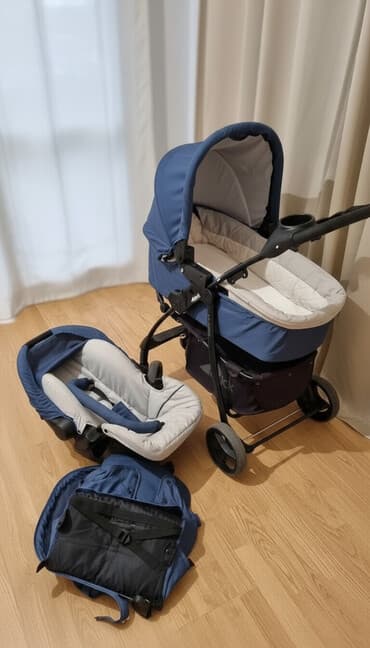 jaje sediste za bebe: Kolica za bebe 3 u 1 – set u plavo‑sivoj boji Sadrži: - Ram kolica sa — 1