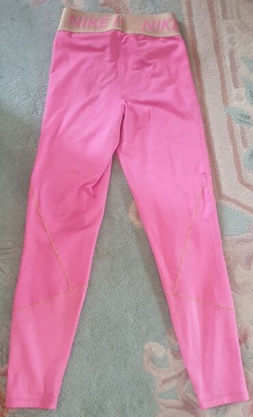 nike farmerke: NIKE pro dri fit original helanke roze boje sa zlatnom debelom gumom — 6