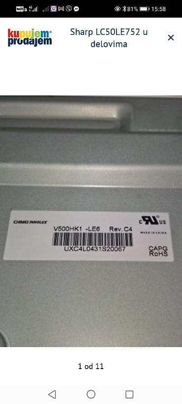 fen za kosu 5 u 1: Sharp LC50LE752 – delovi Dostupni originalni delovi sa modela: - Main — 2