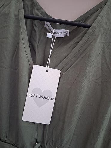roma m: Haljina Just Woman – maslinasto zelena, veličina L/XL - Dužina: midi — 3